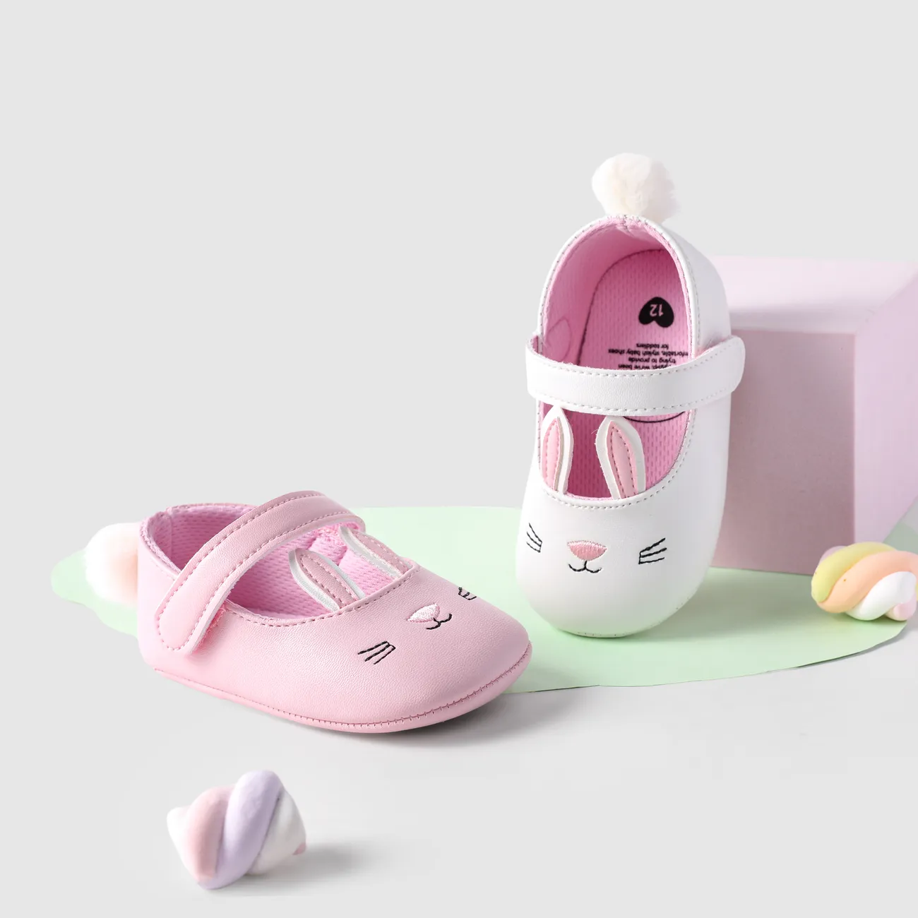 Baby Girl Hyper-Tactile 3D Rabbit Prewalker Shoes Pink big image 1