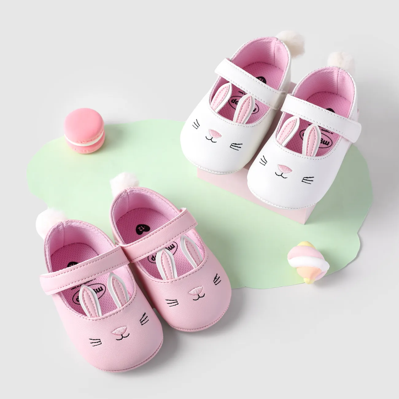 Baby Girl Hyper-Tactile 3D Rabbit Prewalker Shoes White big image 1