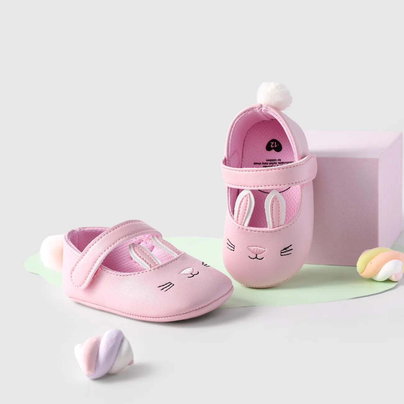 طفلة فرط اللمس 3D أحذية الأرنب Prewalker زهري big image 1