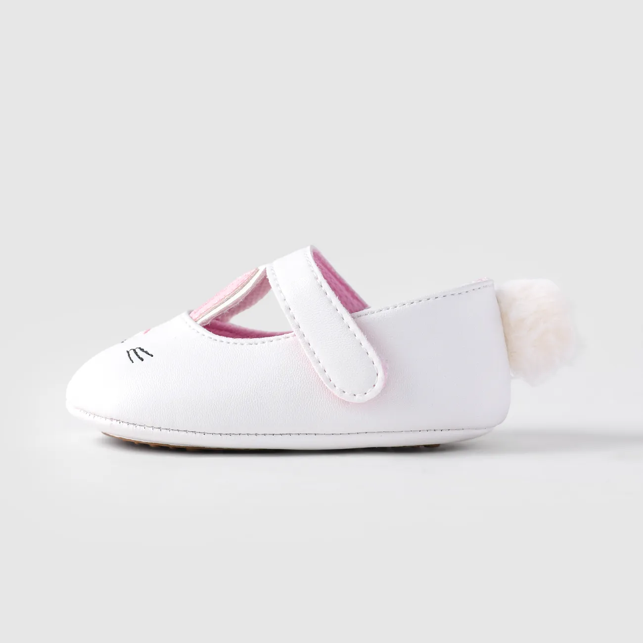 طفلة فرط اللمس 3D أحذية الأرنب Prewalker أبيض big image 1