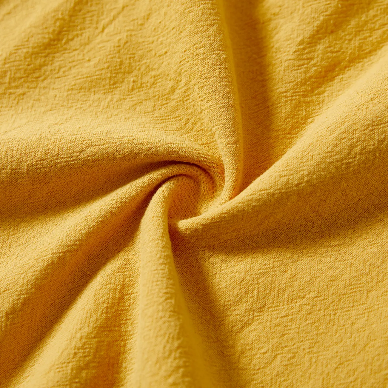 Family Matching Raglan Sleeves T-shirt or Shirred Strap Dress with Button & Pocket Sets Yellow big image 1