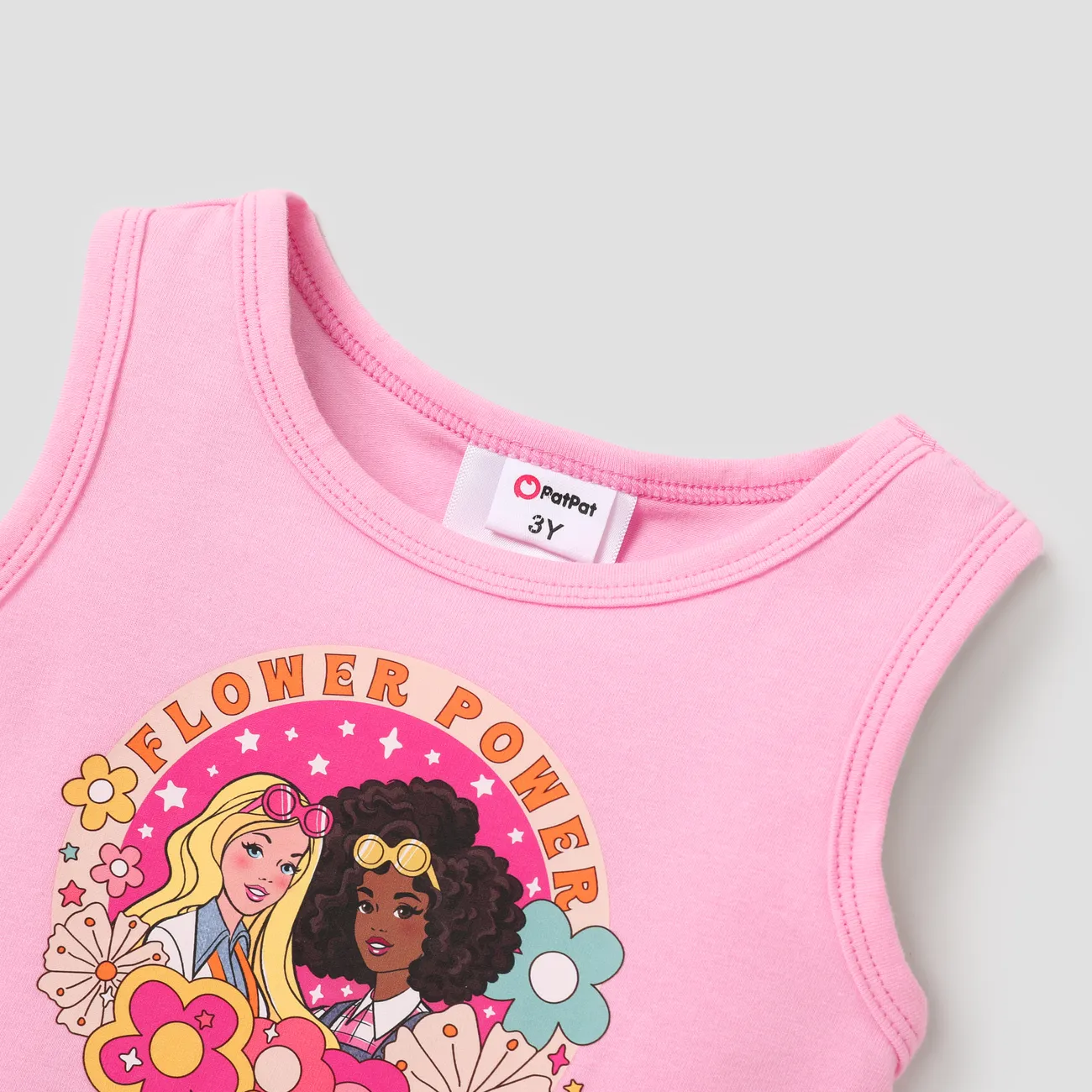 Barbie Toddler Girl/Kid Girl sleeveless Print T-shirts and leggings set
 Pink big image 1