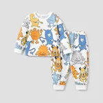 Conjunto de pijamas básicos de 2 peças para meninos - Poliéster/Elastano, Categoria Regular Branco