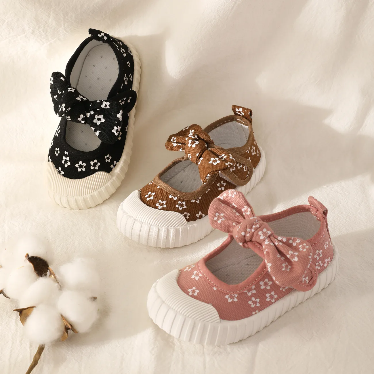 Toddler/Kids Girl Casual 3D Hyper-Tactile Bowtie Floral Shoes Black big image 1