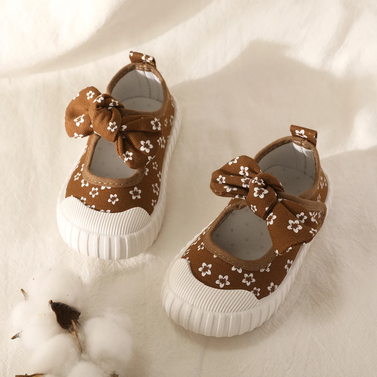 Toddler/Kids Girl Casual 3D Hyper-Tactile Bowtie Floral Shoes Brown big image 1