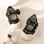 Toddler/Kids Girl Casual 3D Hyper-Tactile Bowtie Floral Shoes Black