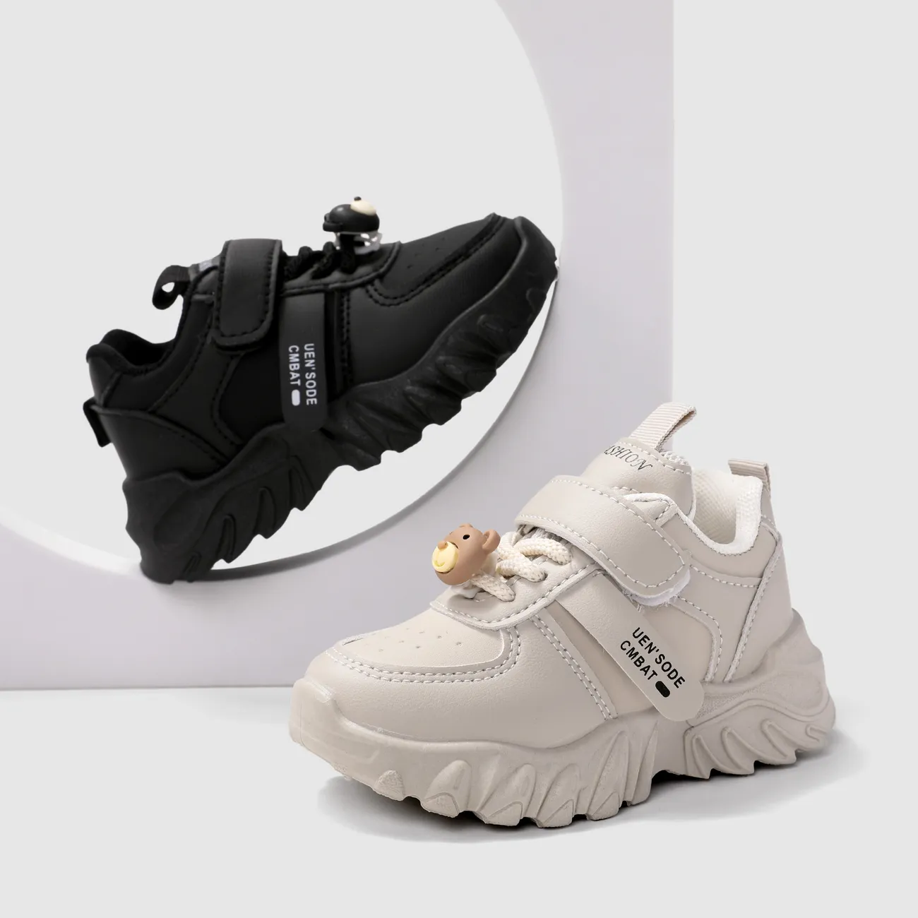 Toddler/Kids Girl/Boy Solid Hyper-Tactile 3D Bear Sports Shoes White big image 1