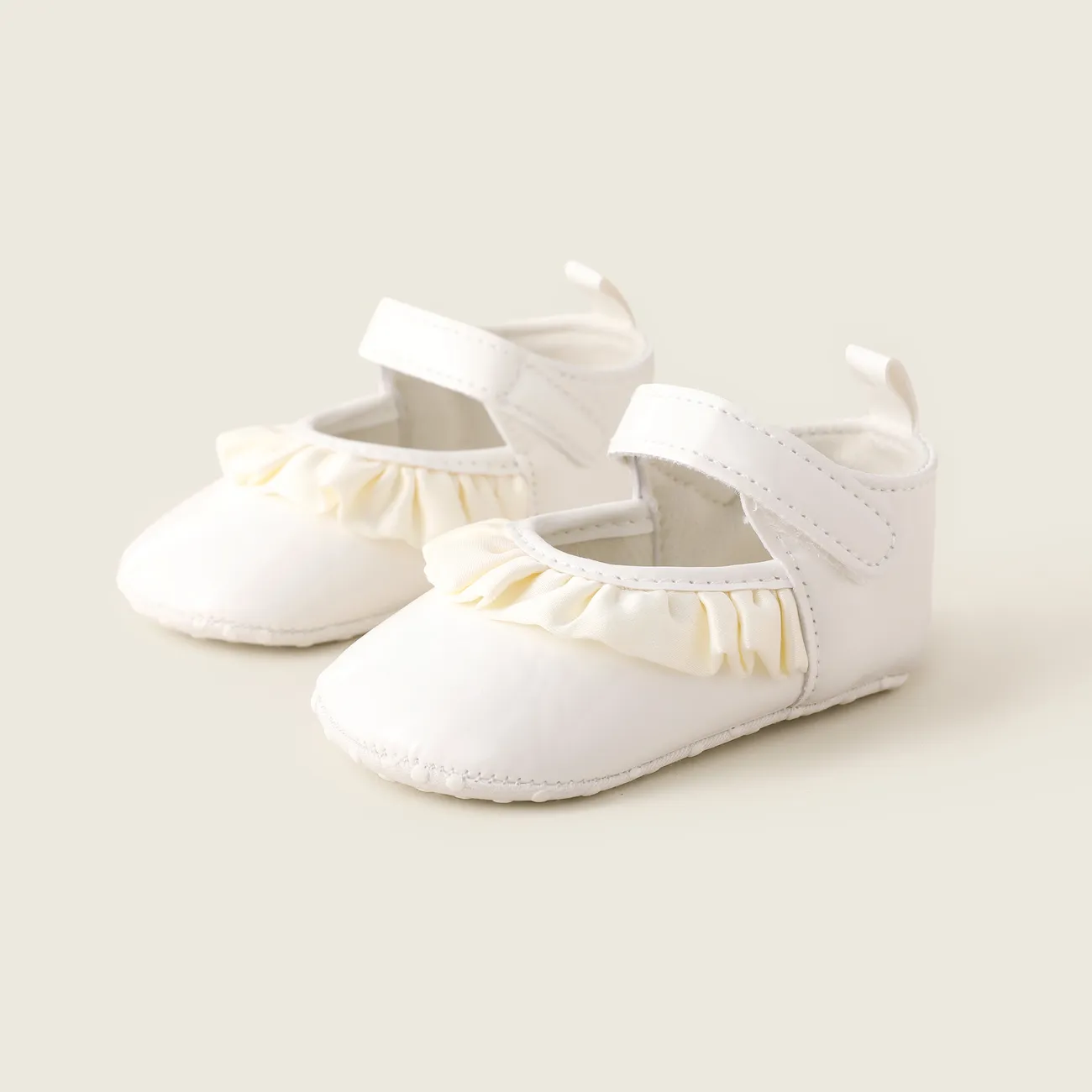 طفلة الحلو كشكش حافة الفيلكرو Prewalker أحذية أبيض big image 1