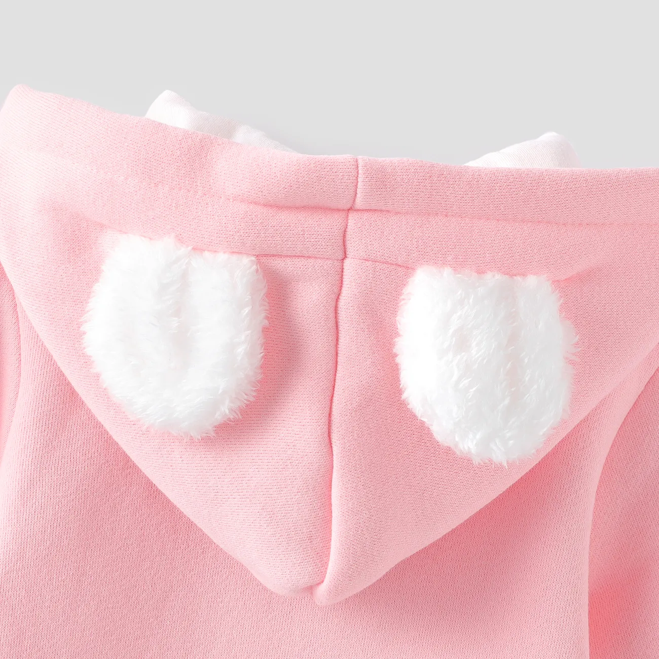嬰兒 中性 立體造型 童趣 長袖 長腿連身衣 粉色 big image 1