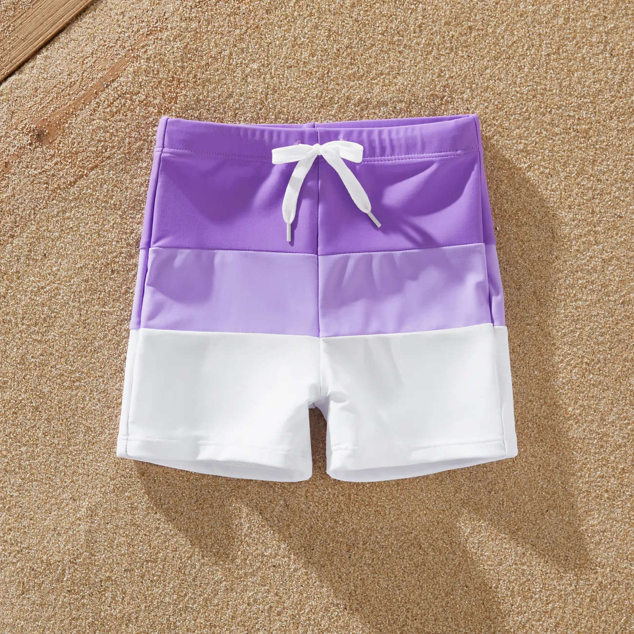 Family Matching Color-block Swim Trunks or One-shoulder Side Knot One-Piece Swimsuit (Quick-Dry) ColorBlock big image 1