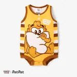 Looney Tunes Baby Boy/Girl Stripe and Character Print Sleeveless Jumpsuit Brown