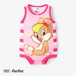 Looney Tunes Baby Boy/Girl Stripe and Character Print Sleeveless Jumpsuit Pink