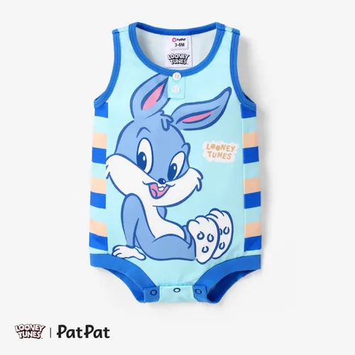 Looney Tunes Baby Boy/Girl listra e personagem Print Sleeveless Jumpsuit