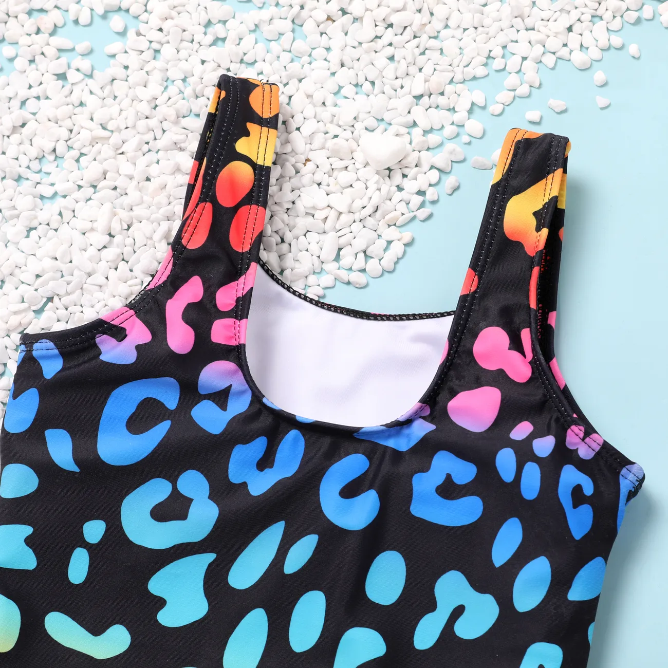 Kinder Mädchen Geometrisches Muster Badeanzüge Mehrfarbig big image 1