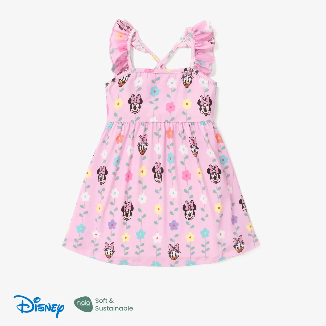 Disney Mickey and Friends Criança Menina Extremidades franzidas Infantil Vestidos Rosa big image 1