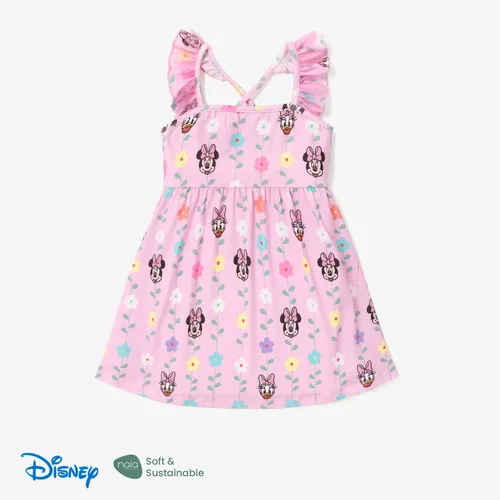 Disney Mickey und Freunde Kleinkindmädchen Blumen Naia™ Charakter Print Kleid
