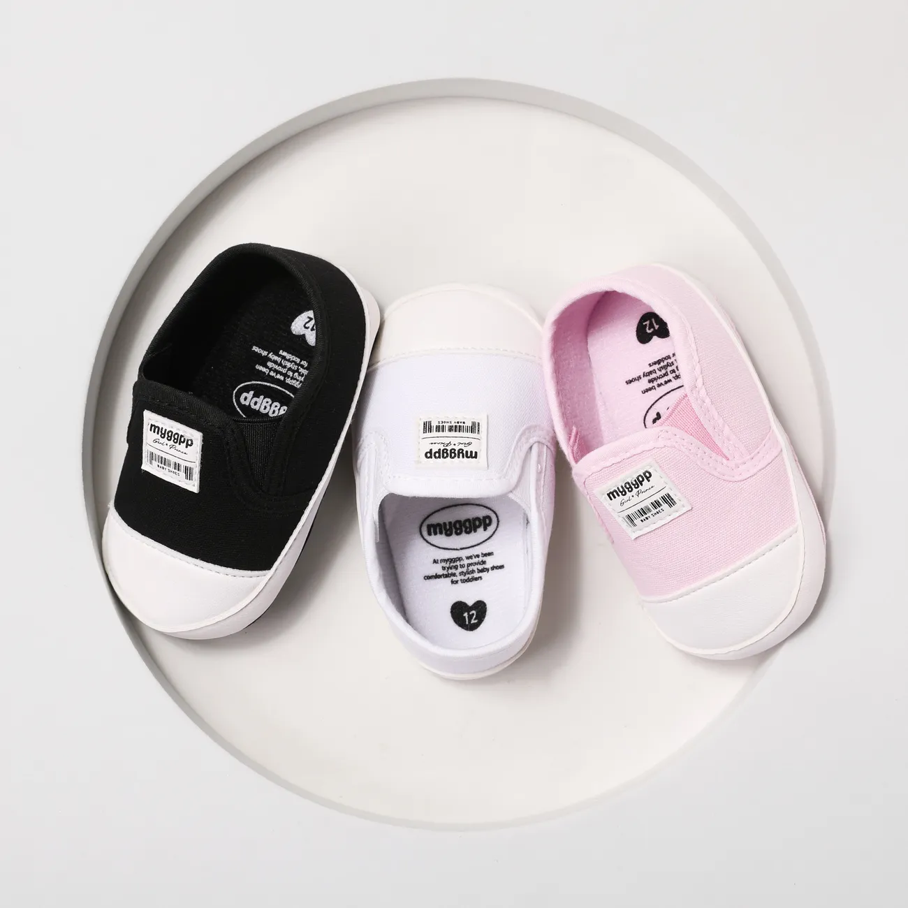 Baby Girl/Boy Casual Letter Pattern Slip-on Prewalker Shoes Black big image 1