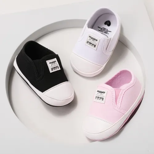Bebê menina / menino casual carta padrão slip-on sapatos prewalker