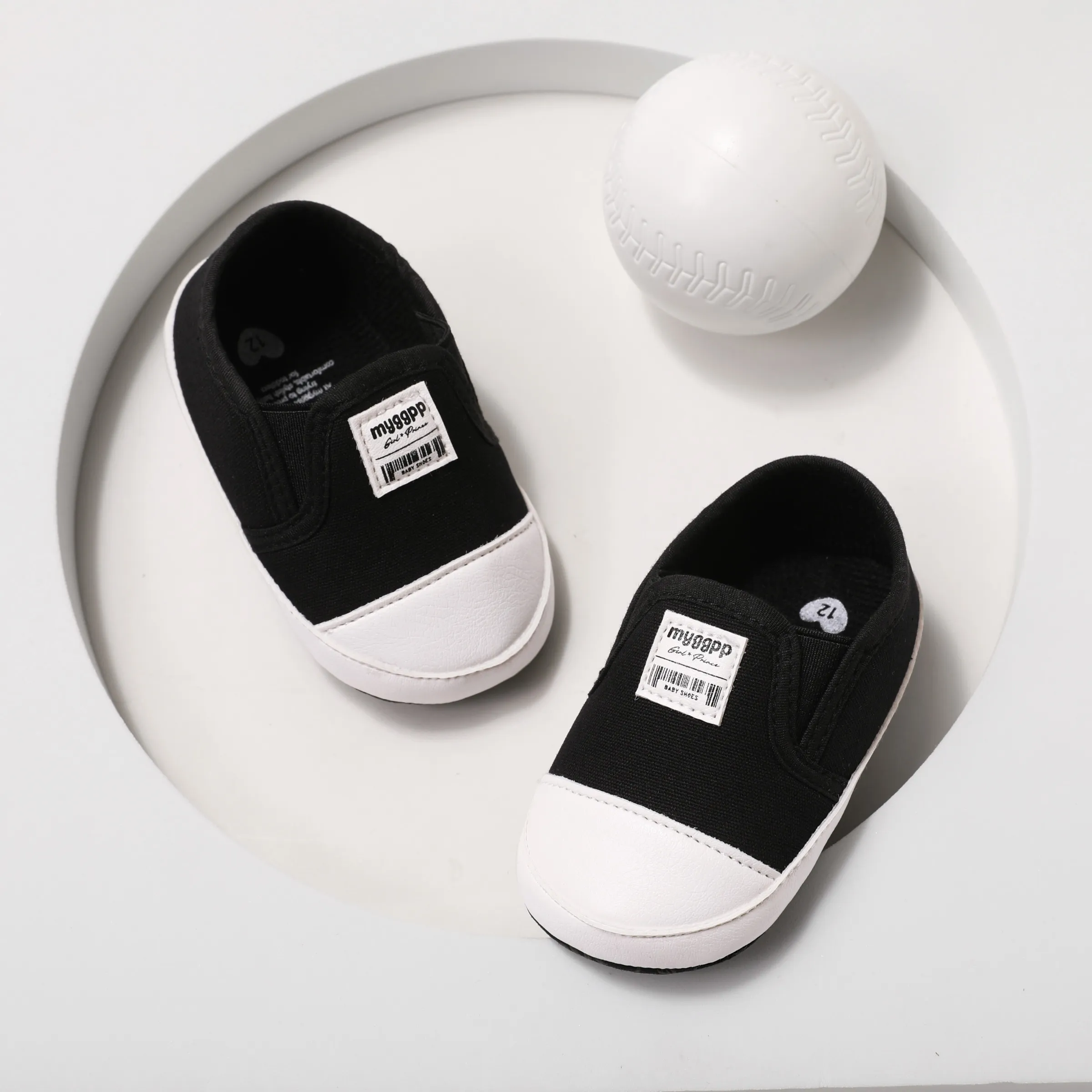 Neonato Unisex Casual Lettere Scarpe primi passi Nero
