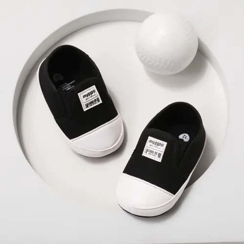Bebê menina / menino casual carta padrão slip-on sapatos prewalker