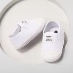 嬰兒 中性 休閒 字母 學步鞋 白色