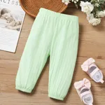 Pantalones casuales básicos festivos de color sólido para bebé niño  Verde