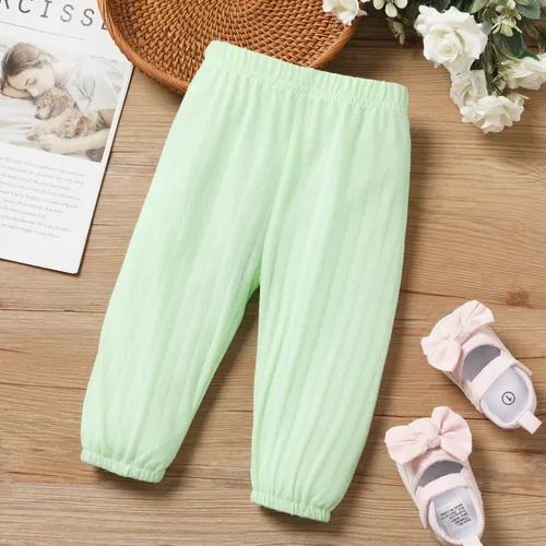 Pantalones casuales básicos festivos de color sólido para bebé niño 