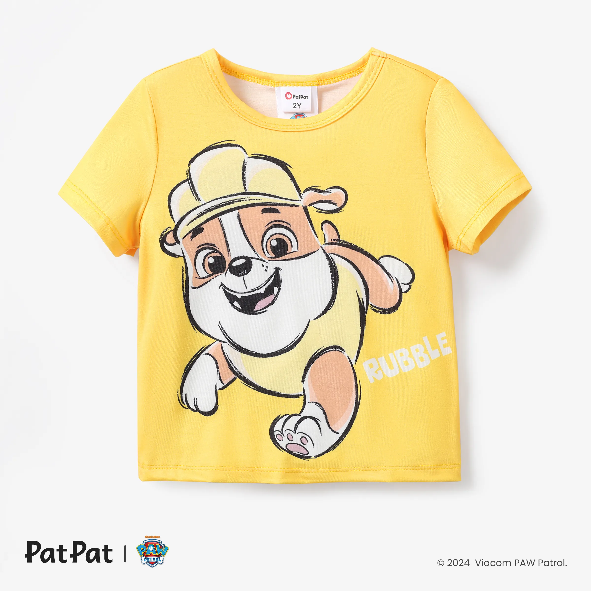 PAW Patrol 1pc  Chase/Marshall/Skye/Rubble/Everest/Liberty Toddler Girl/Boy Cute Character Print T-shirt Pale yellow