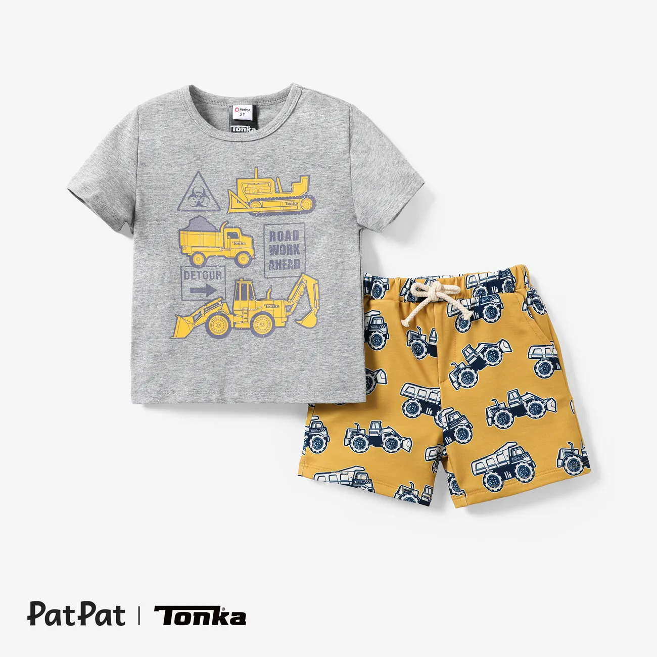 Tonka 2pcs Toddler Boys Vehicle Print Sporty Set
 Grey big image 1