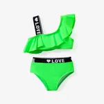 Toddler/Kid Girl Ribbon Design Two-Piece Swimsuits Green