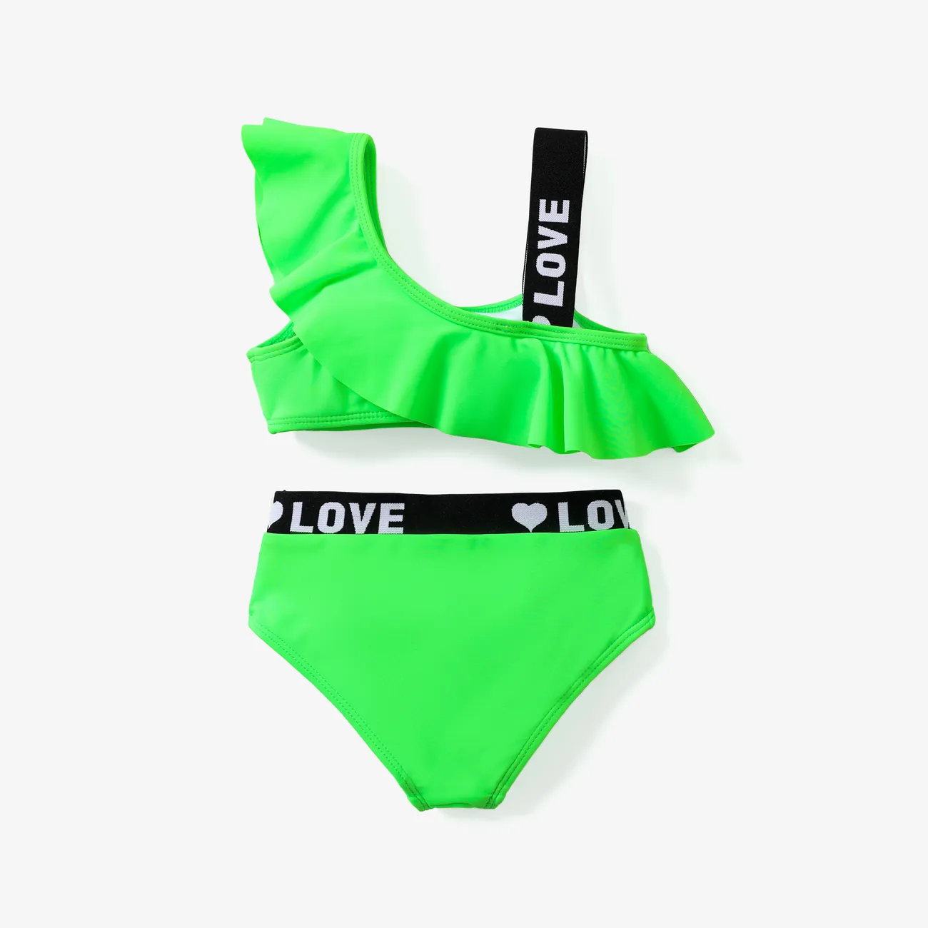 Toddler/Kid Girl Ribbon Design Two-Piece Swimsuits Green big image 1