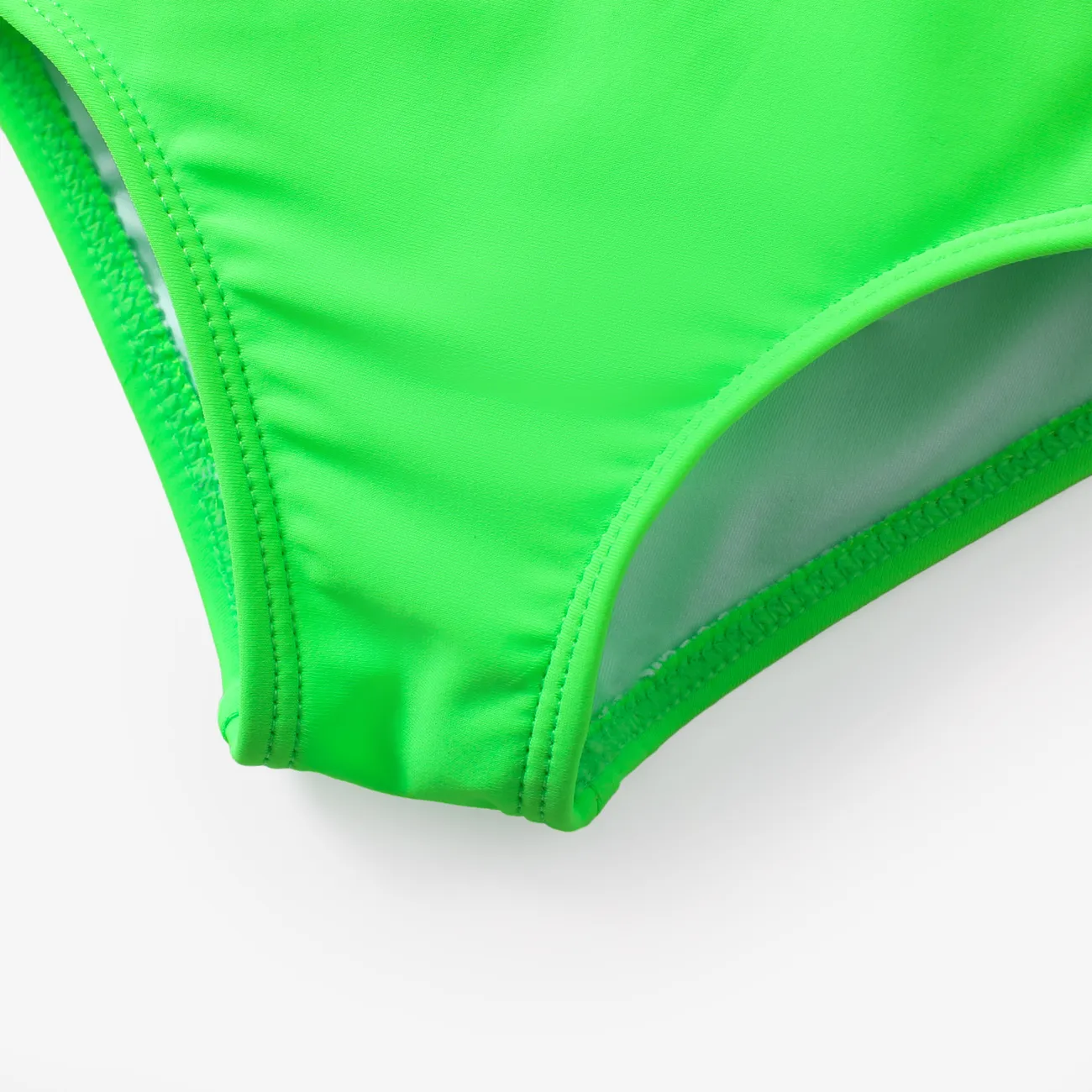蹣跚學步/小女孩絲帶設計兩件式泳衣 綠色 big image 1