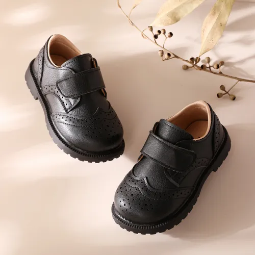 Niño pequeño / niños niña / niño casual zapatos de cuero sólido con velcro