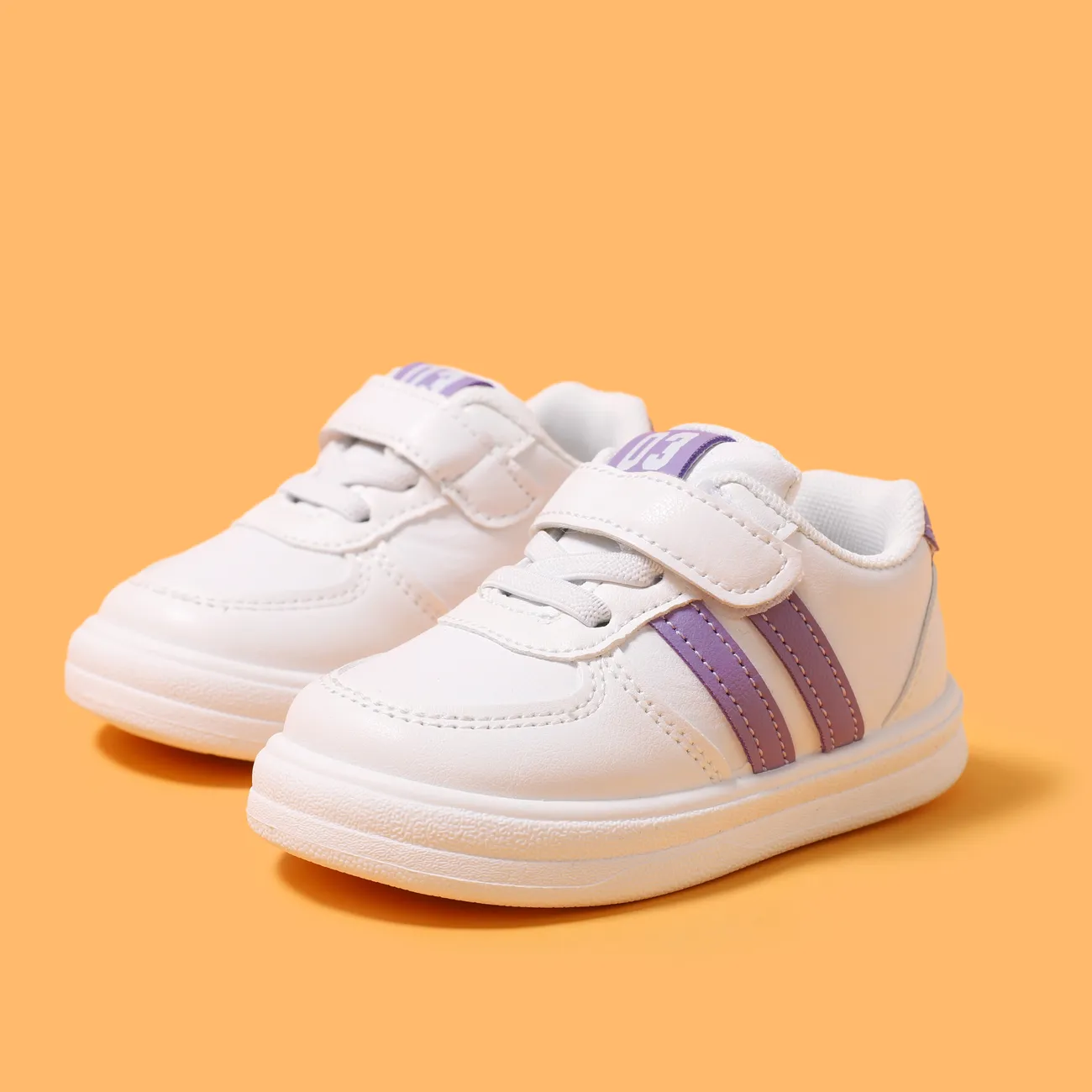 Toddler/Kids Girl/Boy Solid Letter Pattern Colorblock Velcro Sports Shoes Purple big image 1