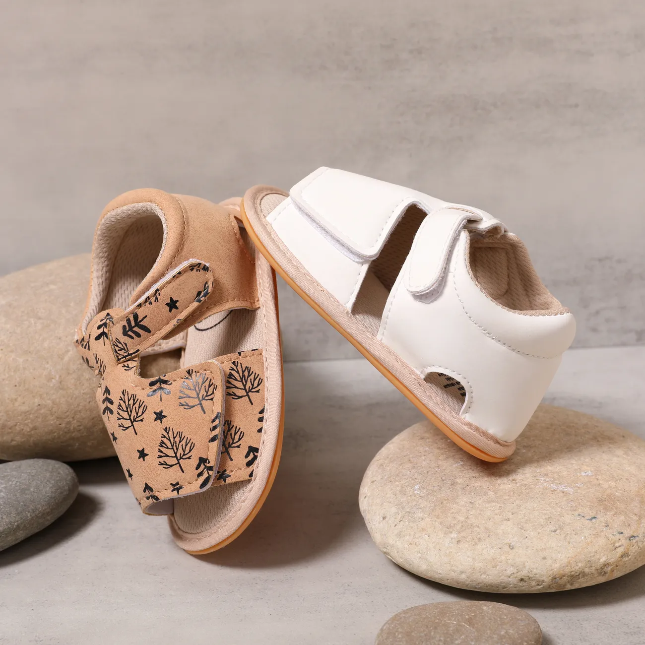 Baby Girl/Boy Casual Solid Velcro Sandals Prewalker Shoes Color block big image 1