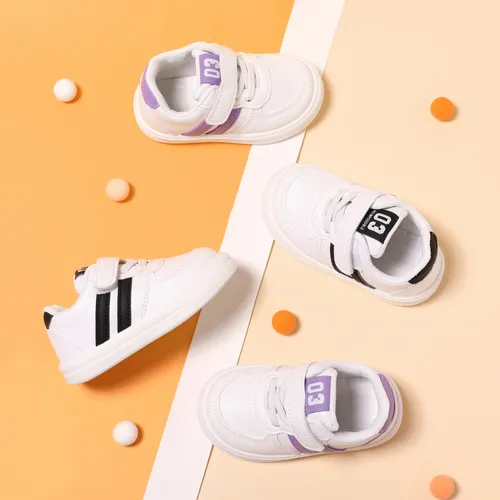 Niño pequeño / niños niña / niño patrón de letra sólida colorblock velcro zapatos deportivos