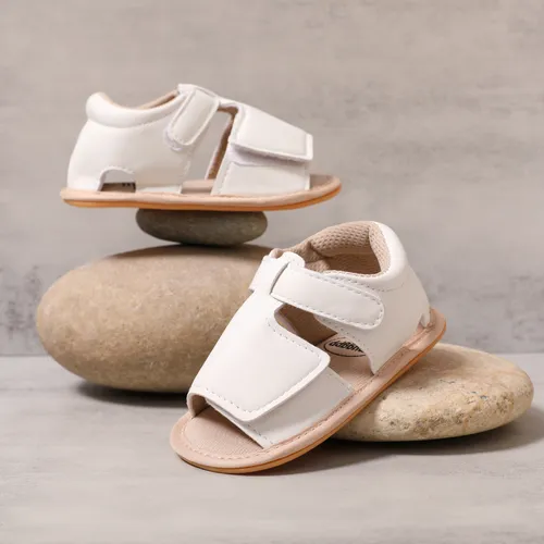 Bebê menina / menino casual sólido Velcro sandálias sapatos prewalker