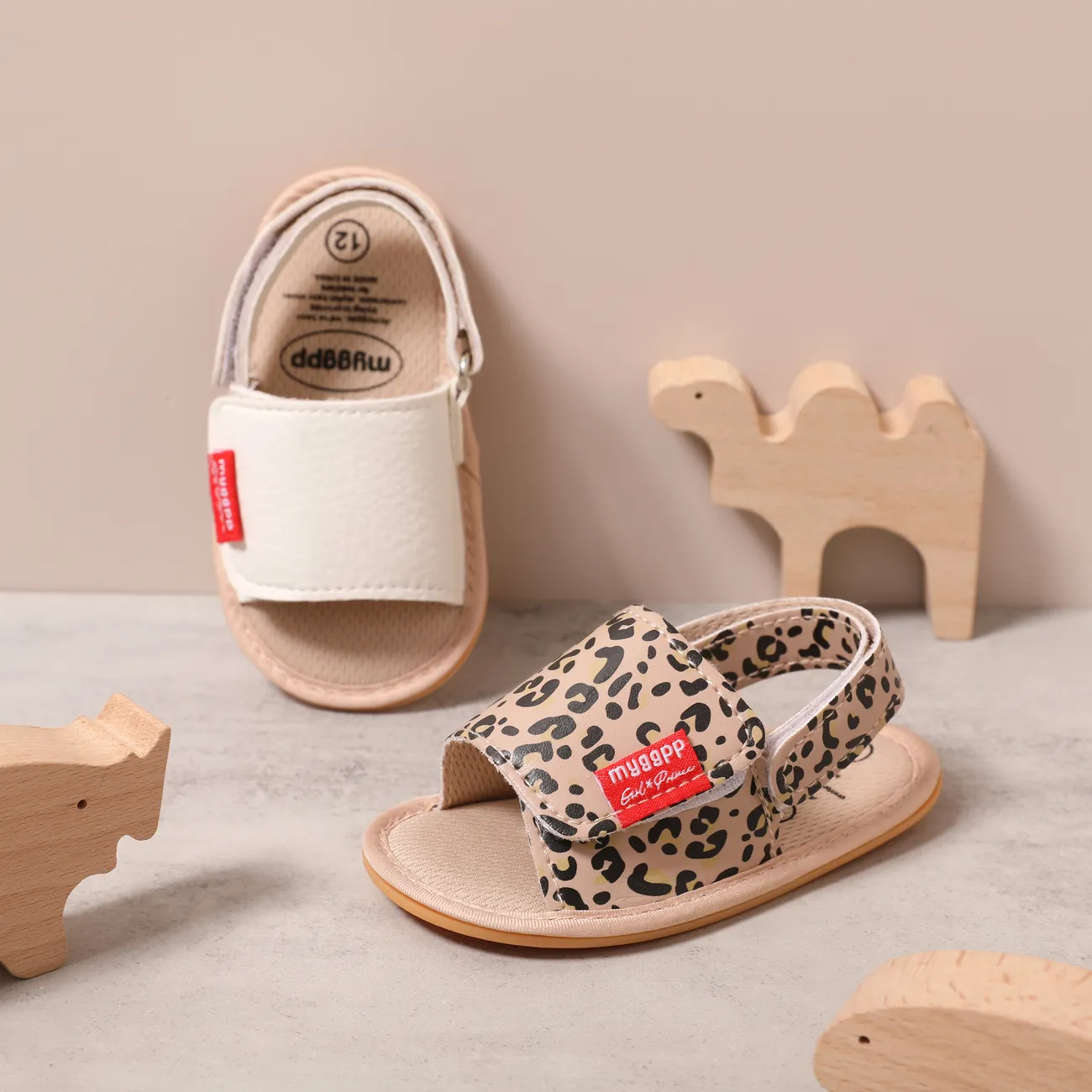 Baby Girl/Boy Casual Leopard Velcro Prewalker Shoes
 White big image 1