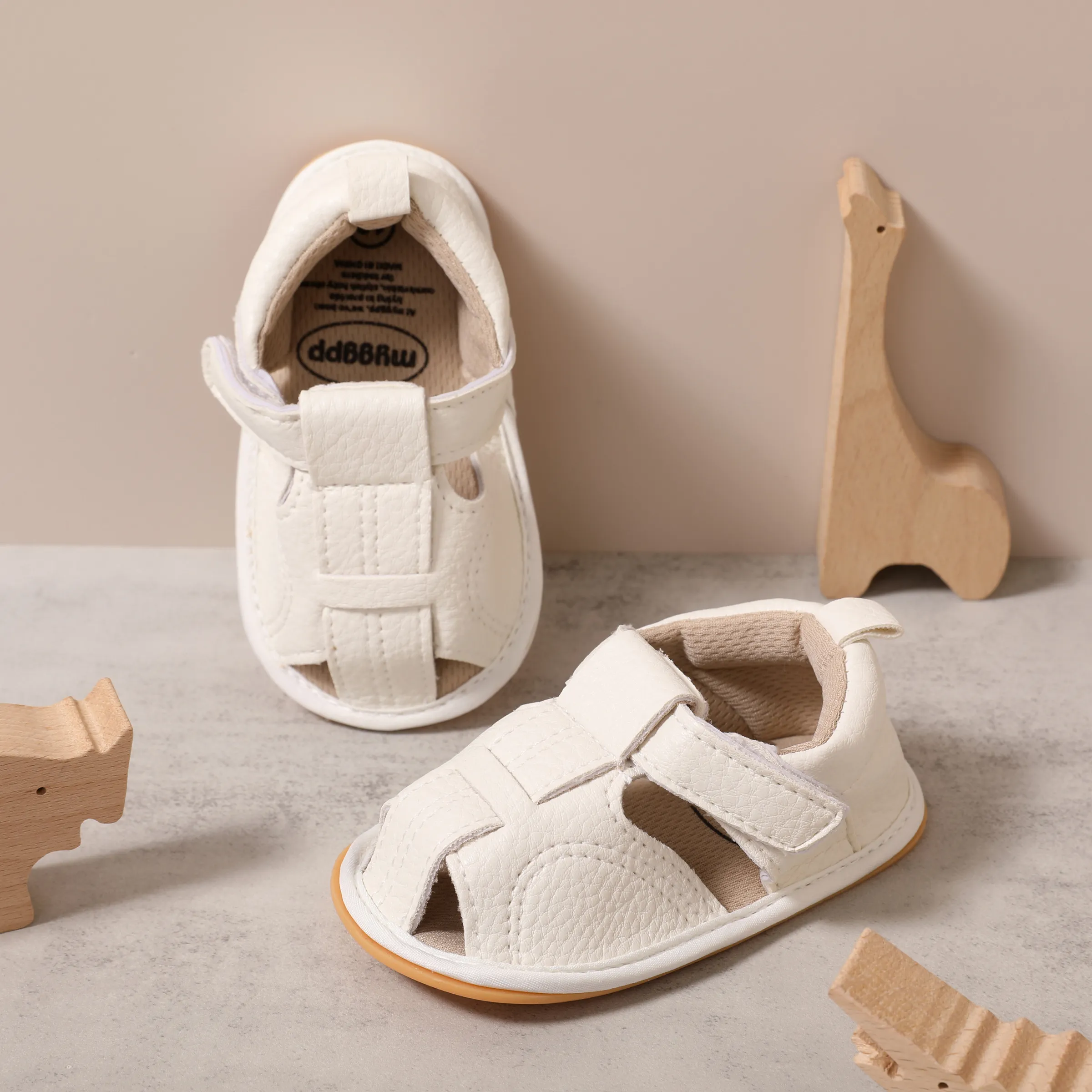 Bébé Unisexe Basique Couleur unie Chaussures d'avant marche Blanc