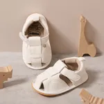 طفل رضيع / فتى الأساسية الصلبة اللون الفيلكرو Prewalker أحذية الصنادل أبيض