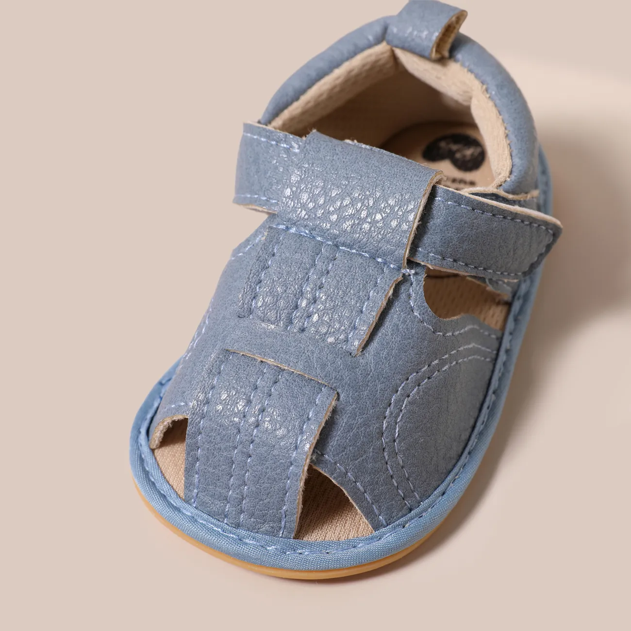 طفل رضيع / فتى الأساسية الصلبة اللون الفيلكرو Prewalker أحذية الصنادل أزرق big image 1