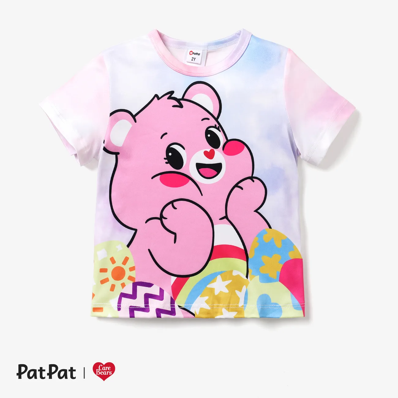 Ursinhos Carinhosos Páscoa Criança Unissexo Infantil Manga curta T-shirts Rosa big image 1
