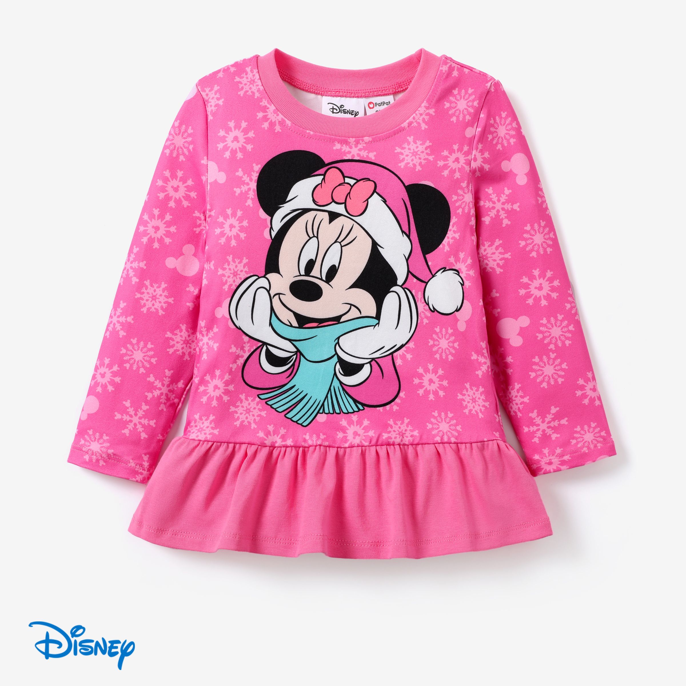 Disney Mickey And Friends Christmas Toddler Girl Cotton Character Print Top Or Colorblock Vest Or Leggings