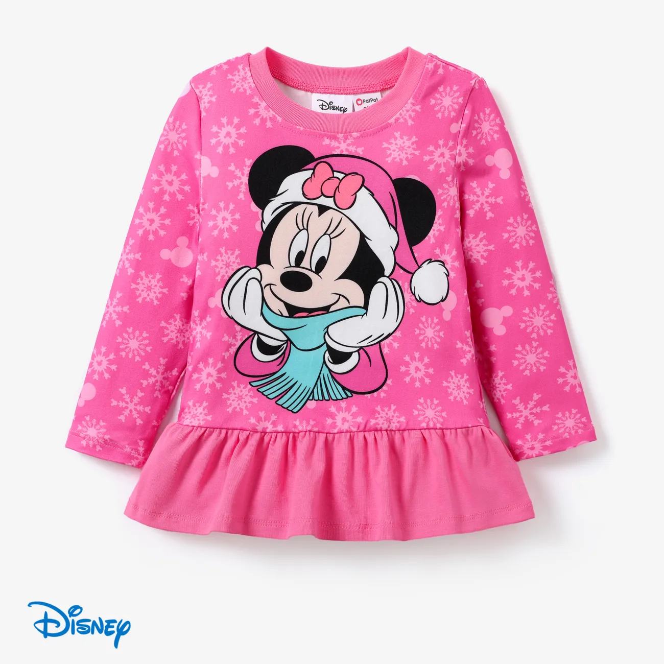 Disney Mickey and Friends Christmas Toddler Girl Cotton Character Print Top or Colorblock Vest or Leggings Pink big image 1