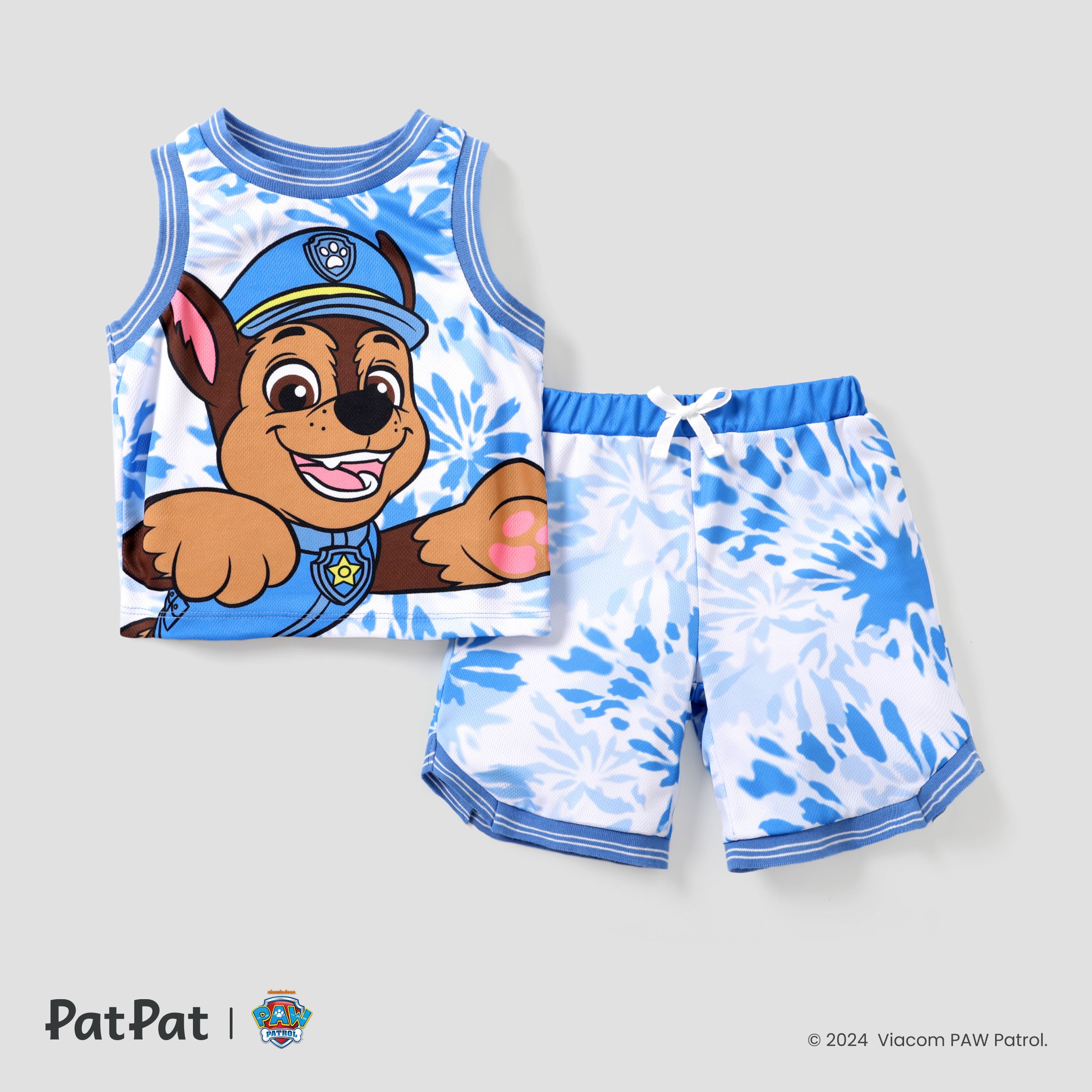PAW Patrol Boys/Girls Children's Sports And Leisure Tie-Dye Print Effect Flat Machine Webbing Basketball Jersey Sets