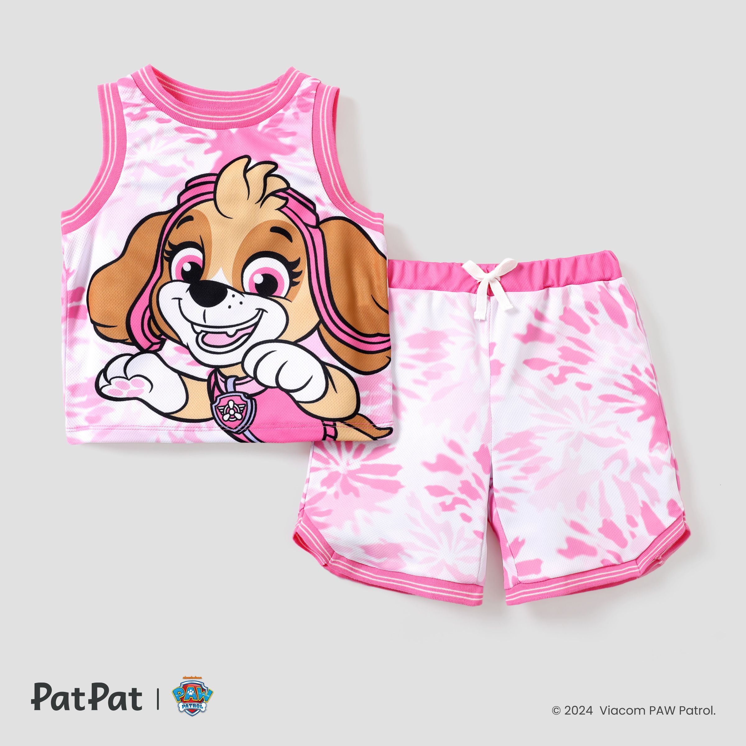 PAW Patrol Boys/Girls Children's Sports And Leisure Tie-Dye Print Effect Flat Machine Webbing Basketball Jersey Sets