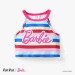 Barbie 1pc Toddler Girls Personagem listrado Toddler Tank top/shorts
 listras coloridas