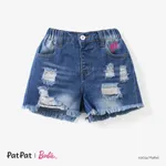 Barbie 1pc Toddler/Kids Girls Character Striped Toddler Tank top/denim shorts

 Blue