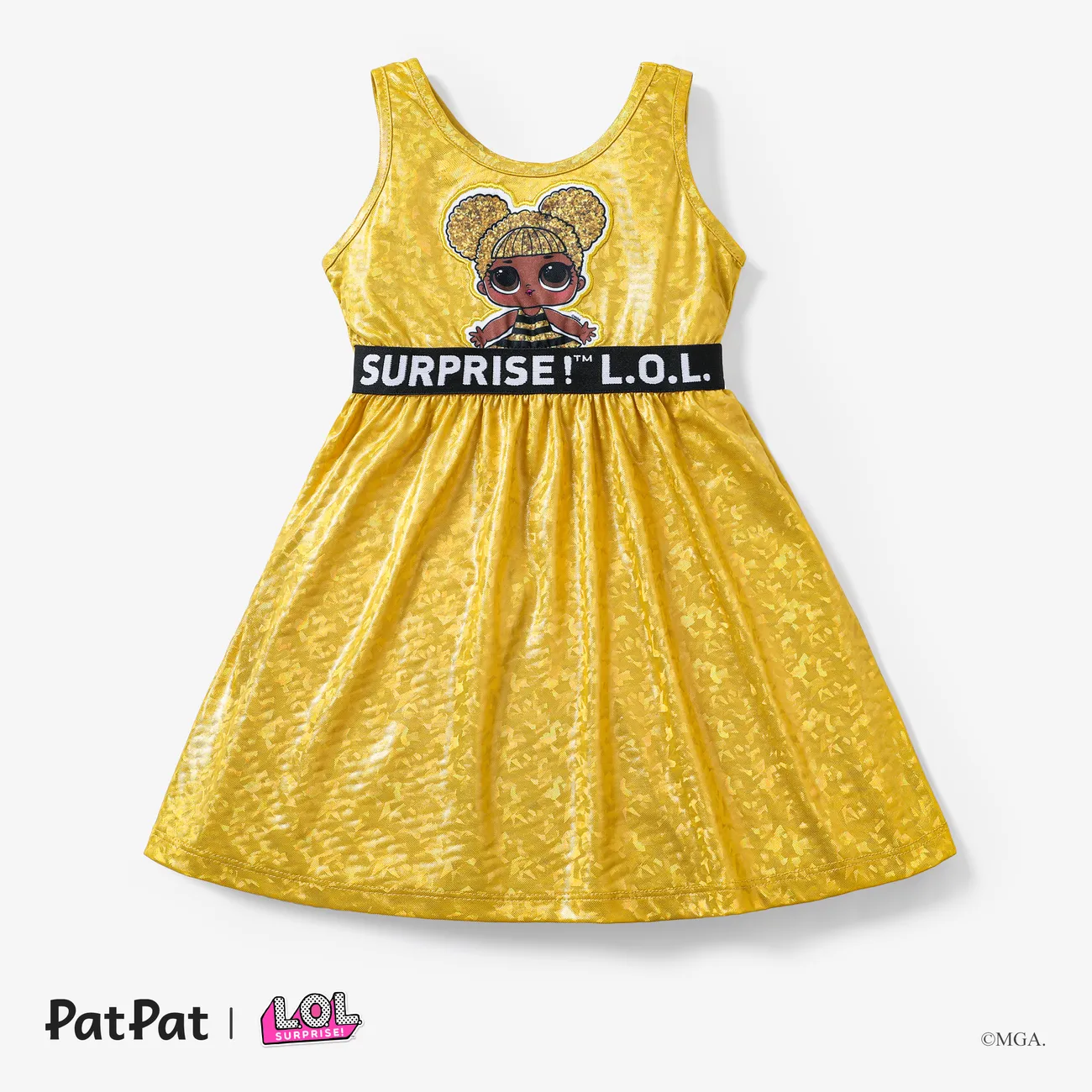 L.O.L. SURPRISE! Toddler Girl/Kid Girl Laser embroidered pattern dress
 Yellow big image 1