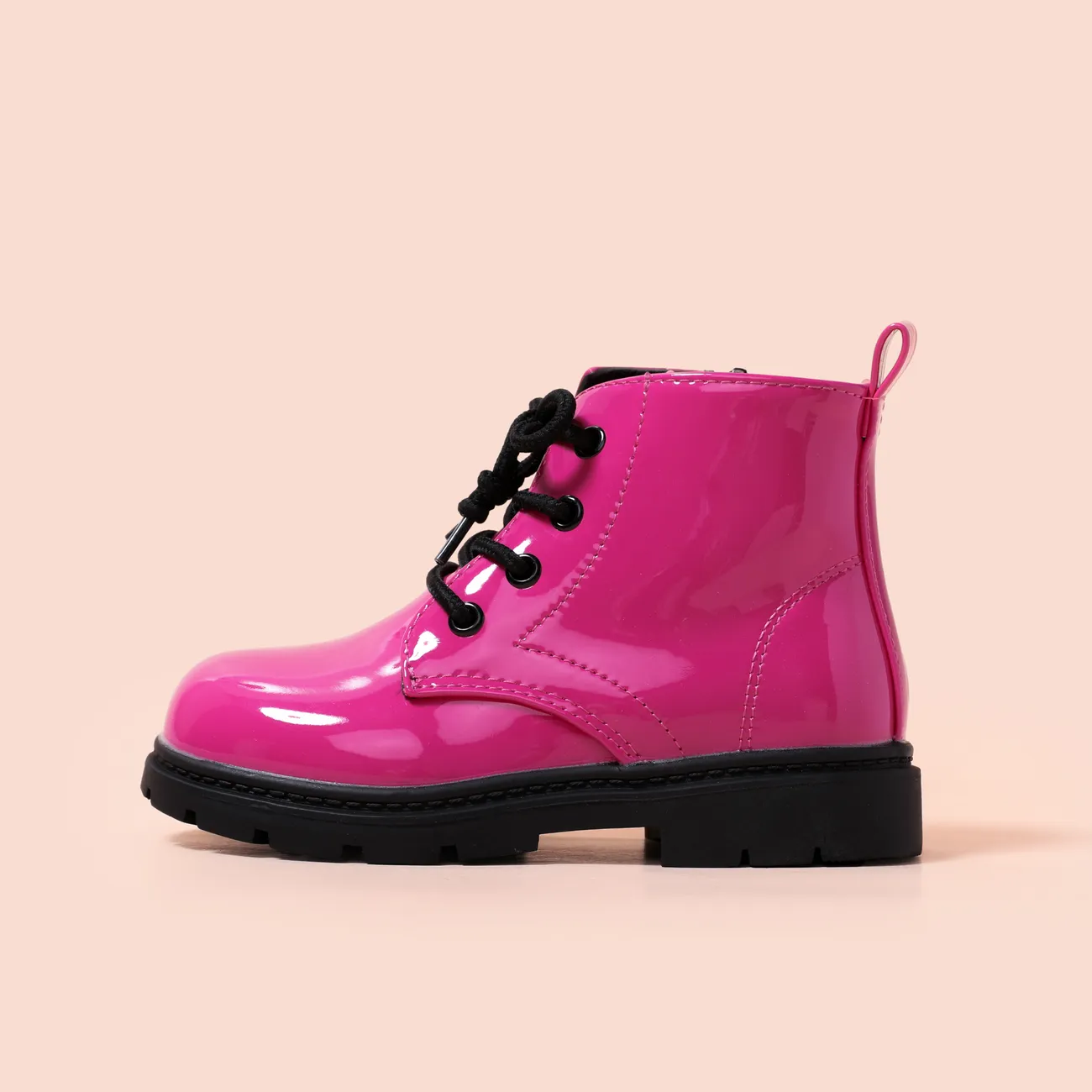 Toddler/Kid Solid Letter Pattern Casual Boots Hot Pink big image 1